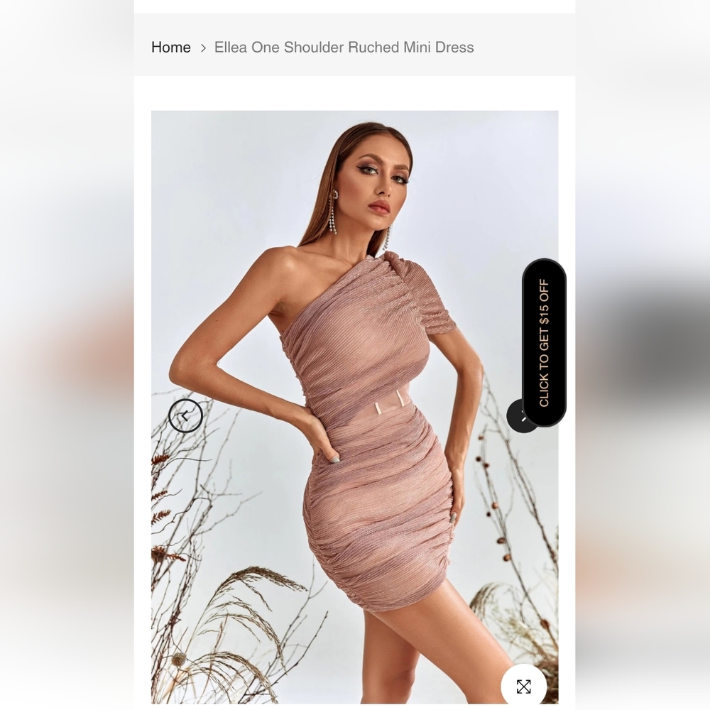 Mini pink beige cream dress